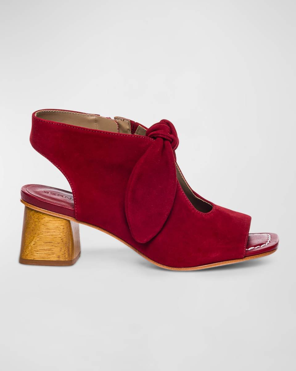 Lizzie Suede Knot Zip Sandals